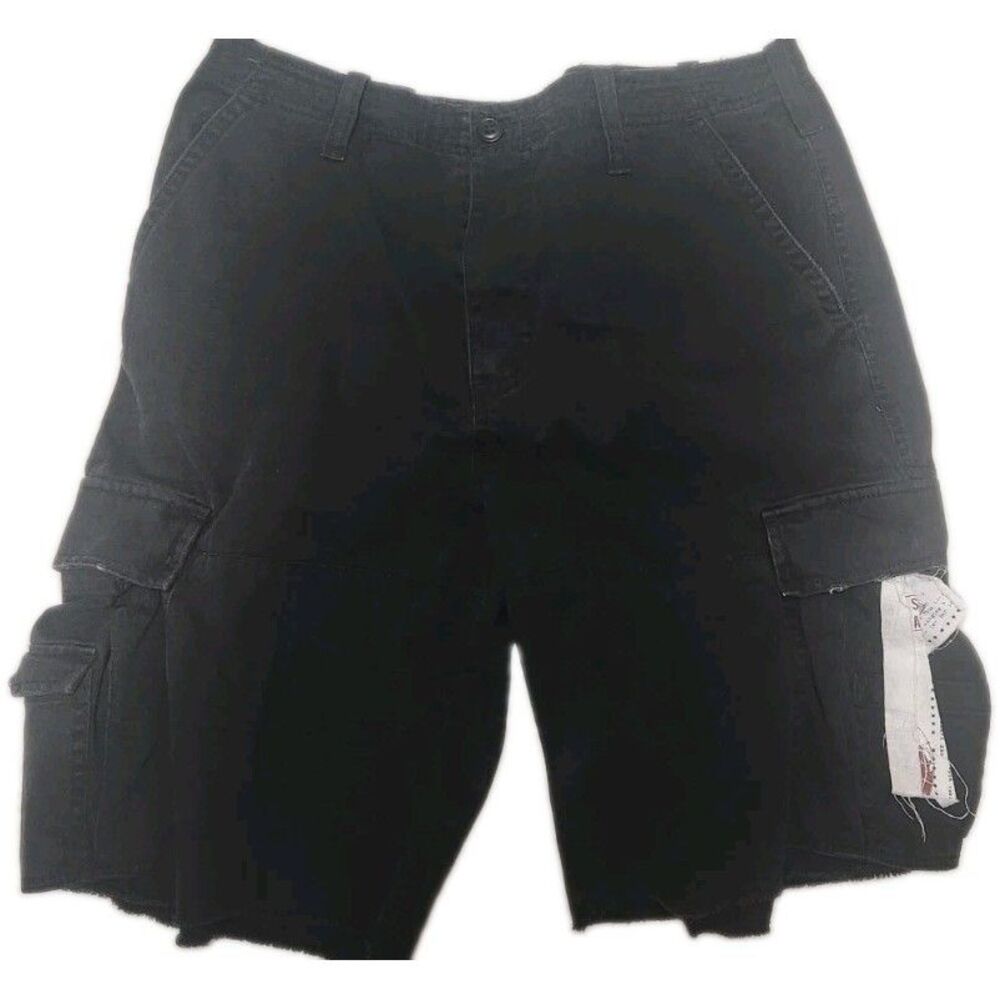 Banana Split Shorts Mens 36 Black Utility Cargo Belted Raw Hem Shorts - Picture 14 of 14